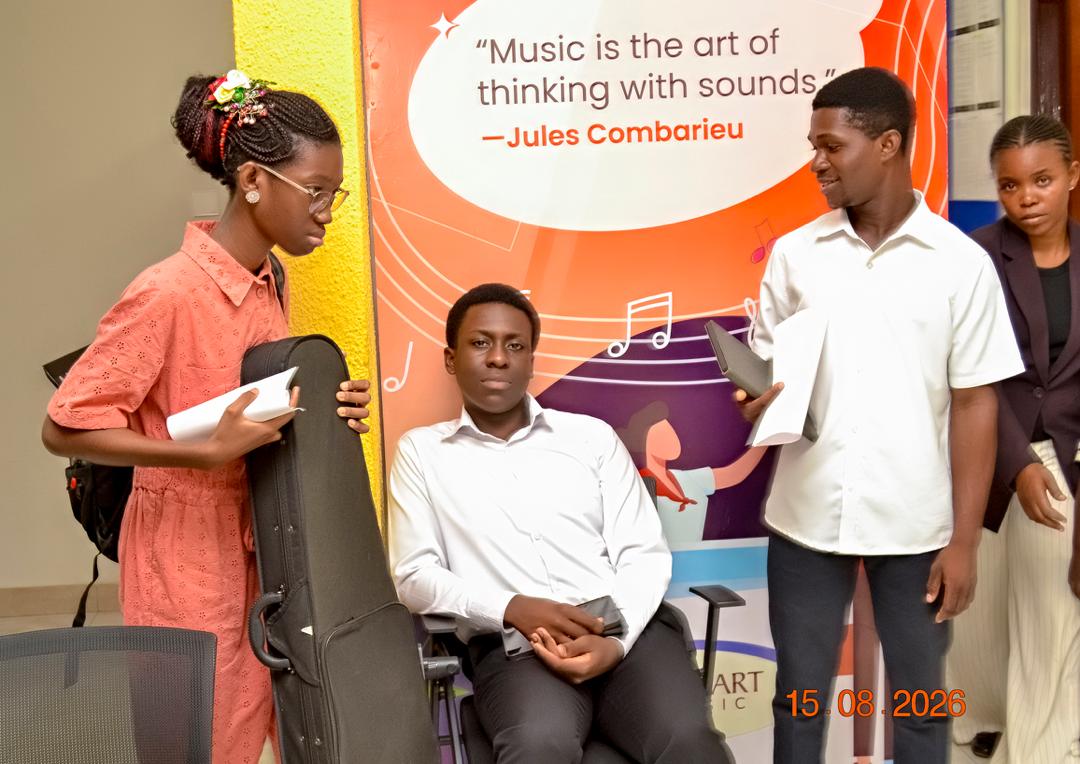 Students preparing for a performance